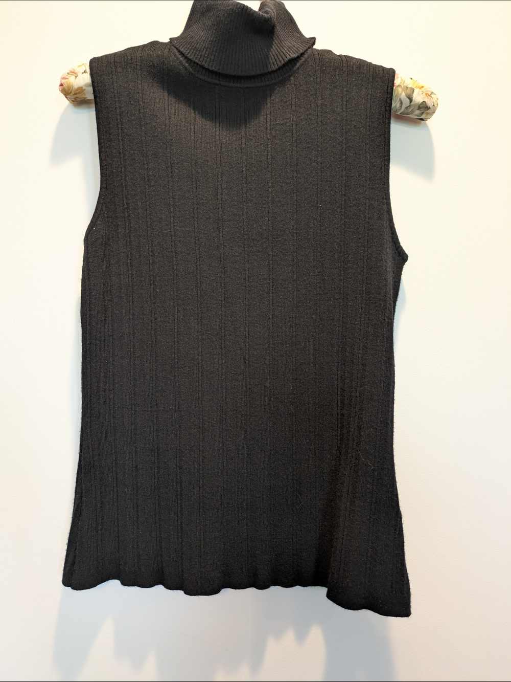 Apt. 9 Black Sleeveless Ribbed Turtleneck Tank Large